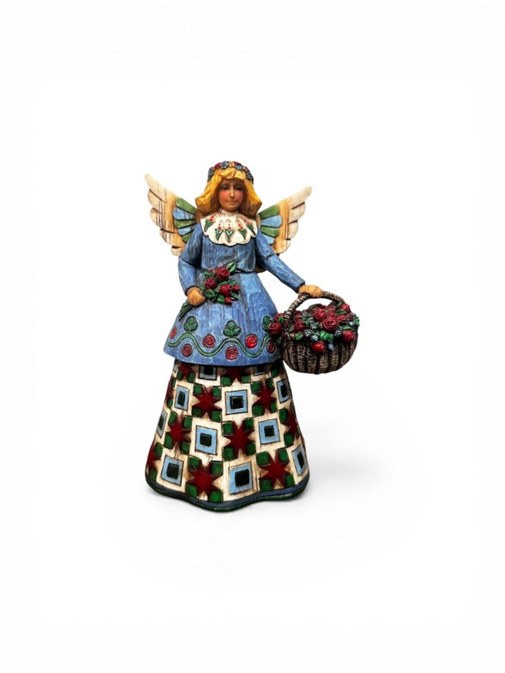 2002 Heartwood Creek Angel with flower basket by Jim Shore